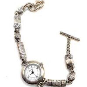 Brighton Silver Marrakesh Quartz Watch Bracelet Toggle Clasp New Battery